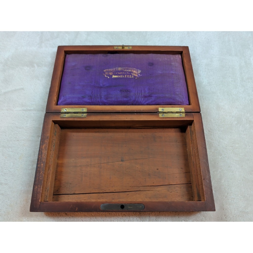 Antique Compas Superieurs Brevete SGDG Drafting Set Rosewood Case French Brass - Picture 10 of 11